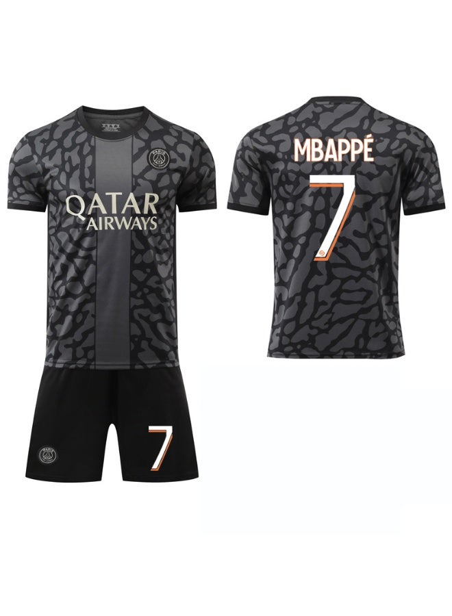 PSG 2023-2024 باريس بعيدا زي كرة القدم #7 مبابي كرة القدم جيرسي السراويل دعوى حجم الأطفال والكبار حجم الهدايا للجماهير والأصدقاء - Image 1